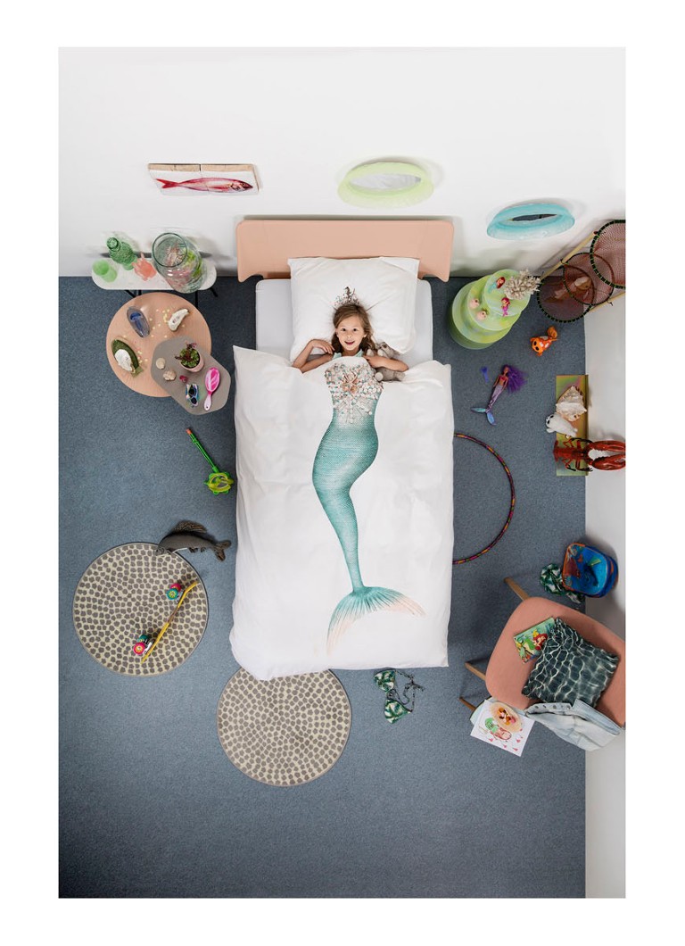 Snurk Mermaid cotton children's duvet cover set 160TC - including pillowcases