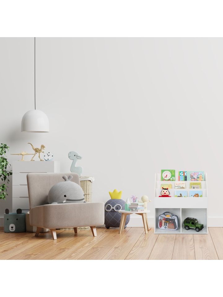 relaxdays Kinderbücherregal in Weiß - (B)72 x (H)79 x (T)30 cm günstig kaufen onesize
