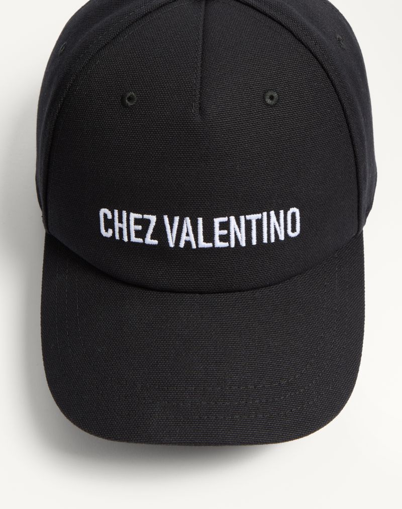 Boné de beisebol Chez Valentino em algodão com bordado