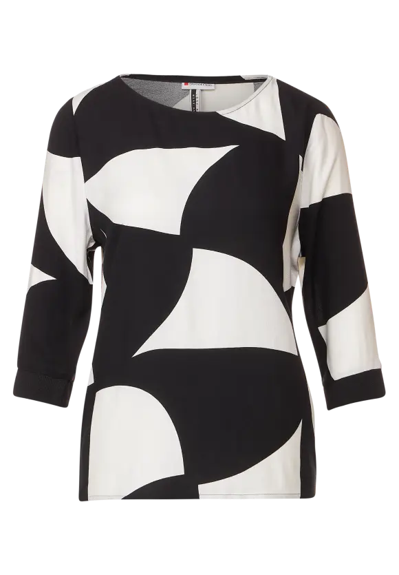 Street One Printbluse mit Rippbündchen