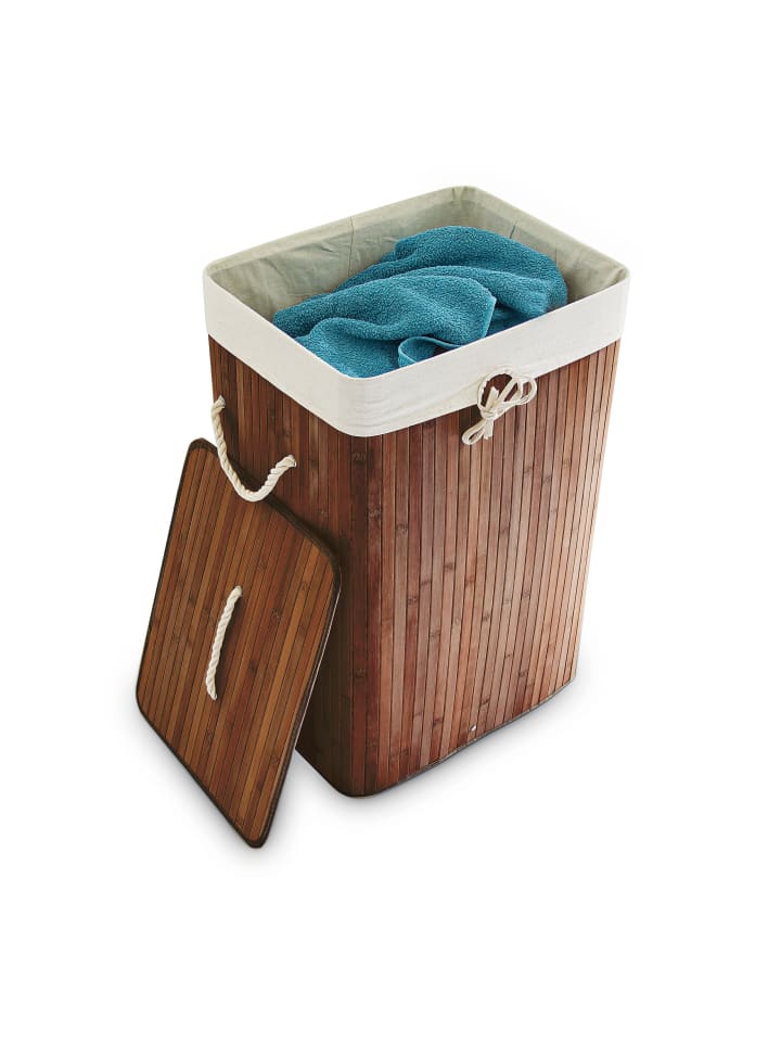relaxdays Wäschekorb in Braun - (B)43,5 x (H)65,5 x (T)33,5 cm günstig kaufen onesize