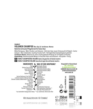 Sante Bio-Goji & farbloses Henna Family Volumen Shampoo Haarshampoo-250 ml