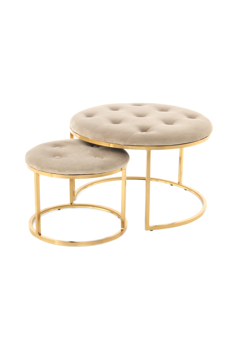 Kayoom Hocker Becky 825 2er-Set Taupe / Gold
