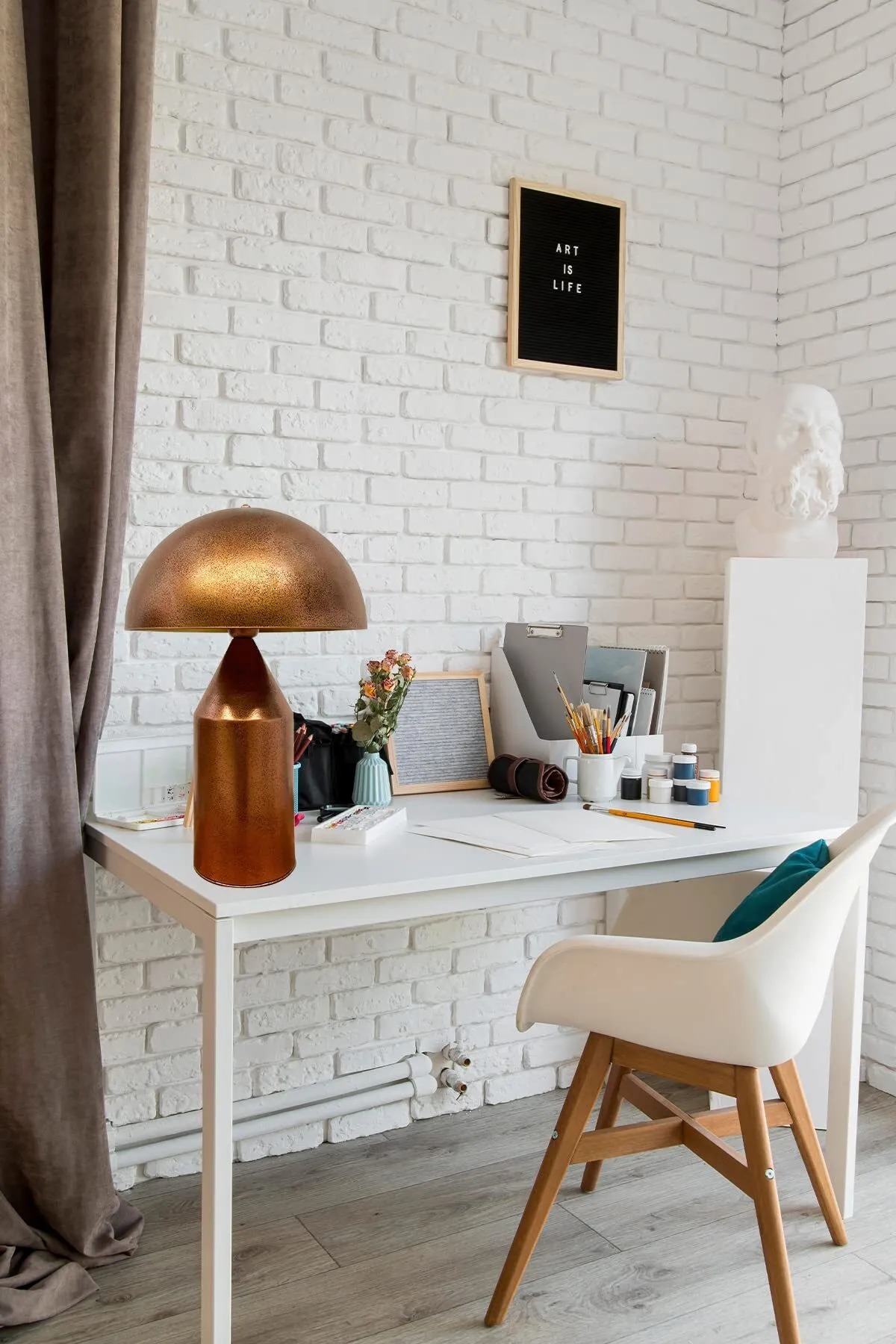 Bamyum  Lipeo Tischlampe Kupfer 30cm, Pilzlampe Metalllampe