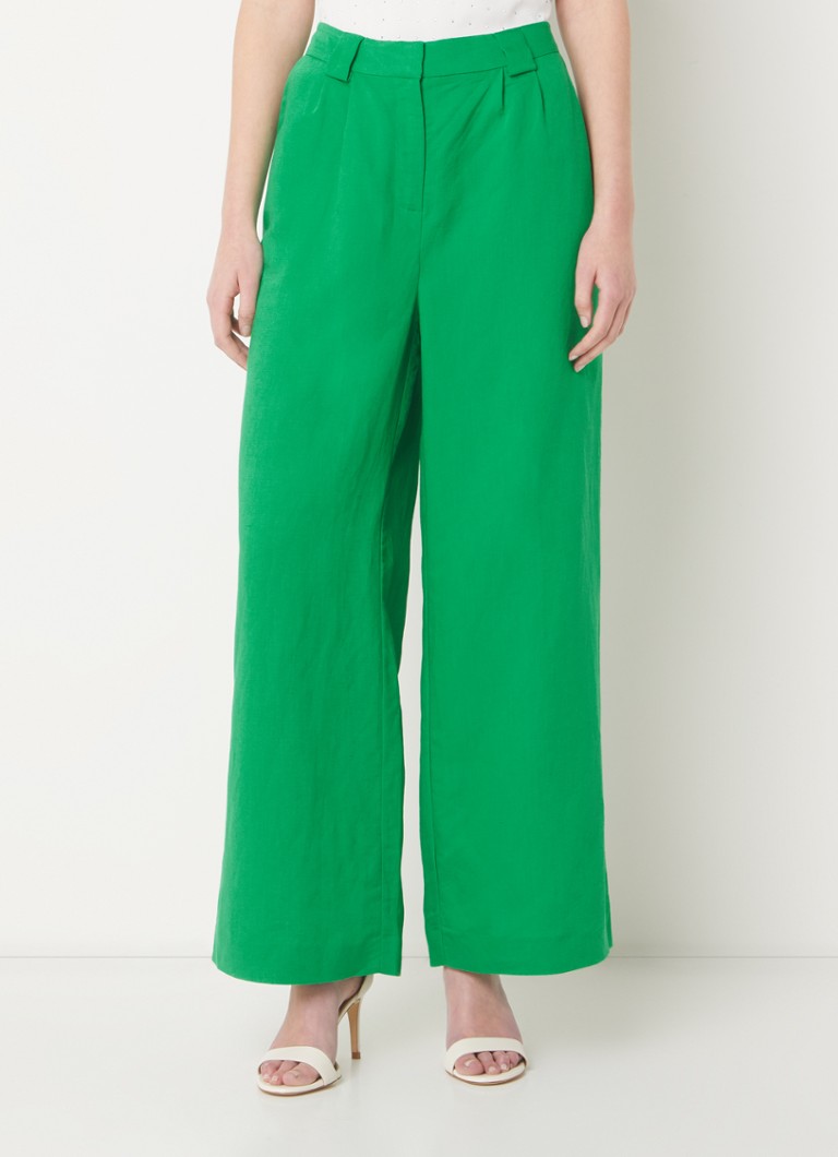 Pantaloni Phase Eight Lottie cu talie înaltă și croială largă, din amestec de in.