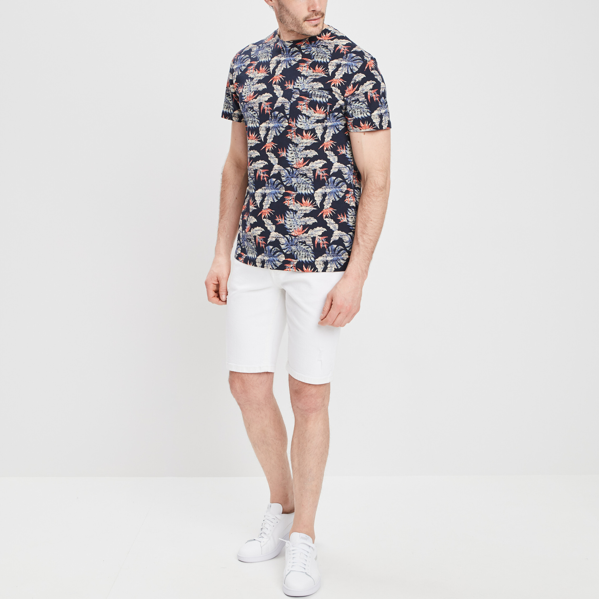 T-shirt manches courtes Creeks bleu marine homme | La Halle