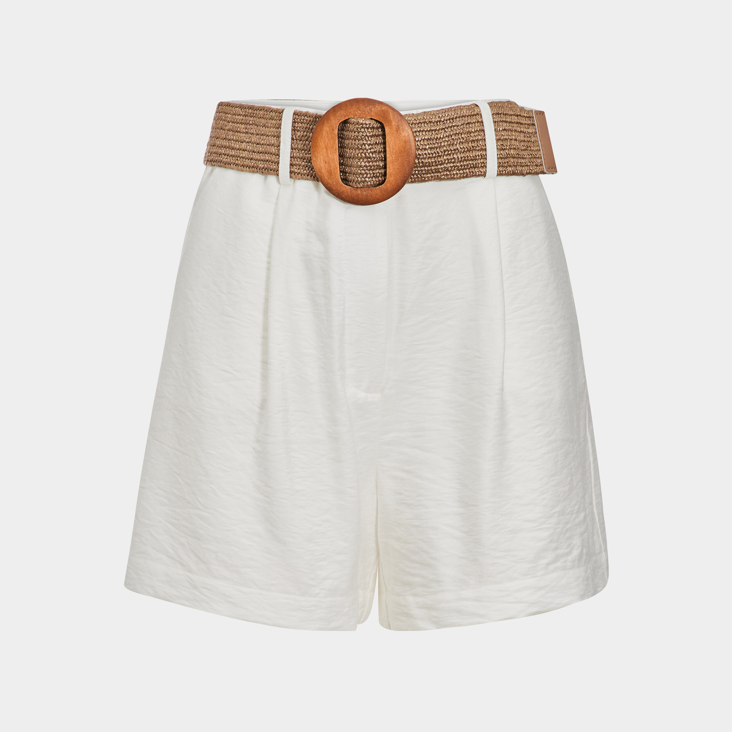 Short évasé avec ceinture blanc femme | La Halle