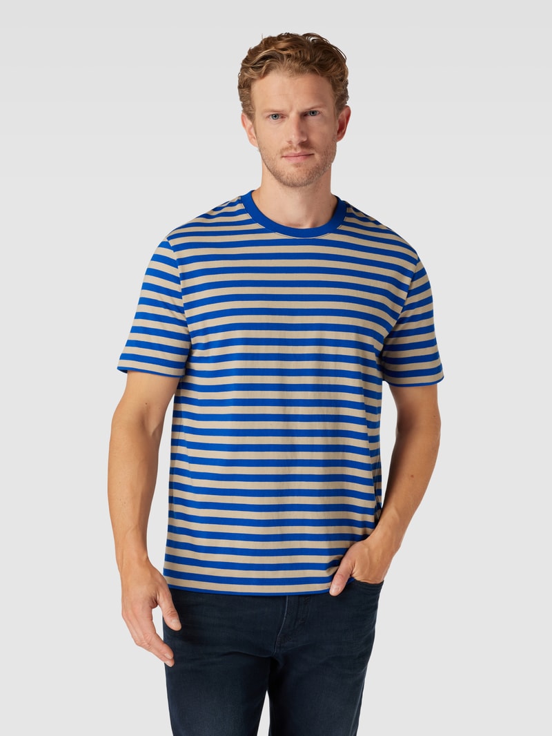 T-Shirt mit Streifenmuster in royalblau