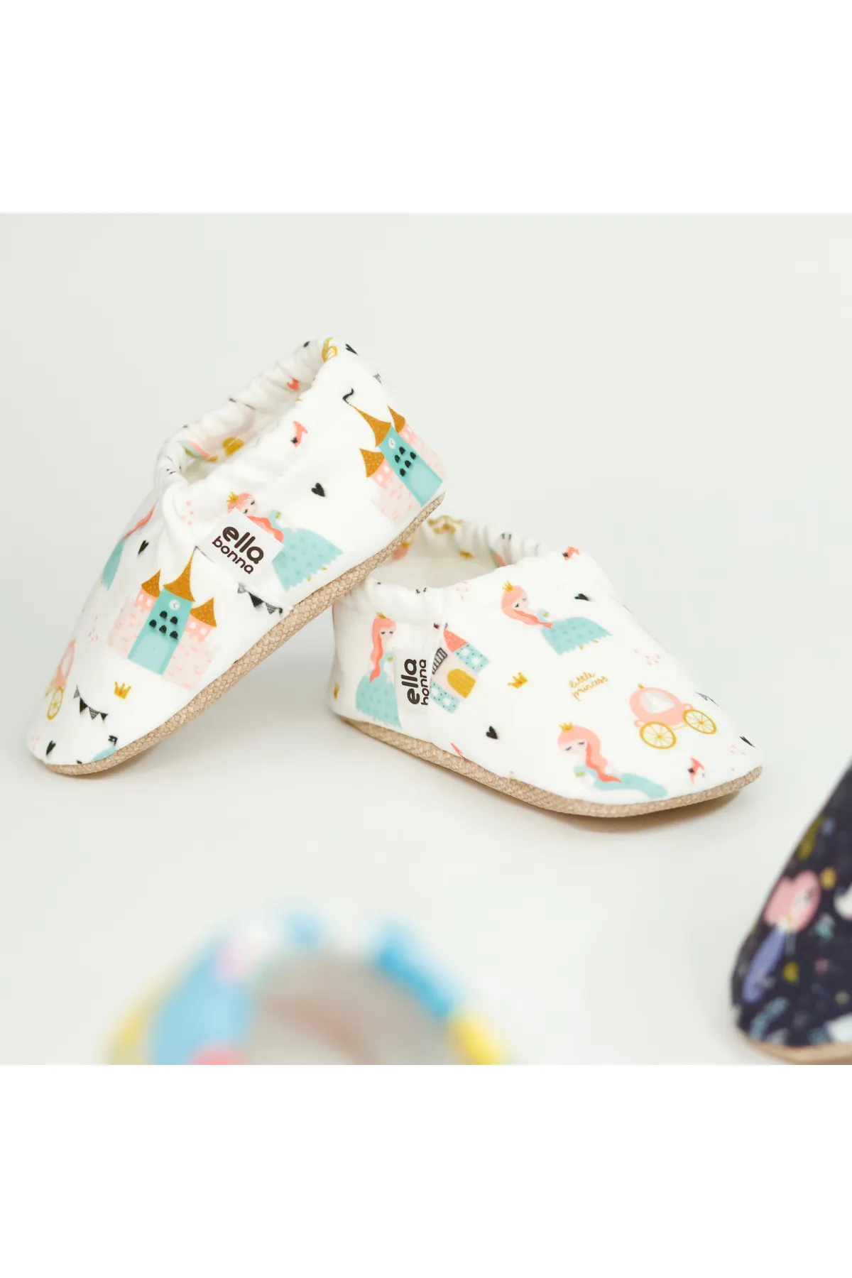 Ella Bonna  Rutschfeste Sohle, Prinzessinnen-Babyschuhe, Heimstiefel, Hausschuhe, Kinderzimmerschuhe, Hausschuhe