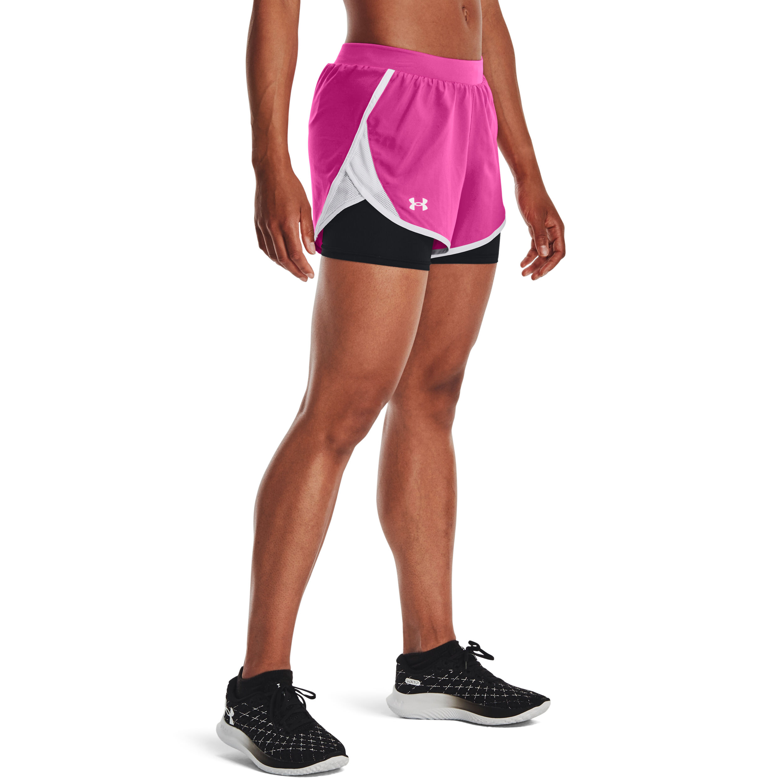 Fly By 2.0 2in1 Shorts Damen - Pink, Weiß