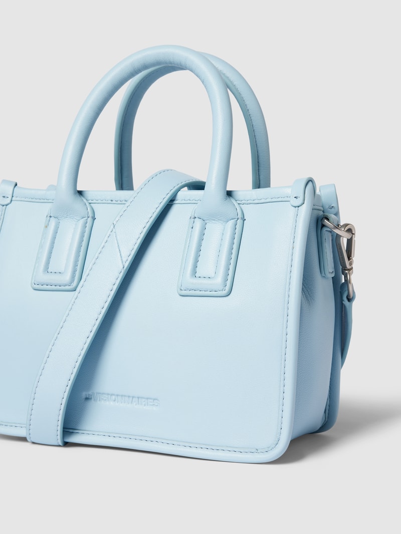 Tote Bag mit Label-Detail Modell 'LENI' in hellblau