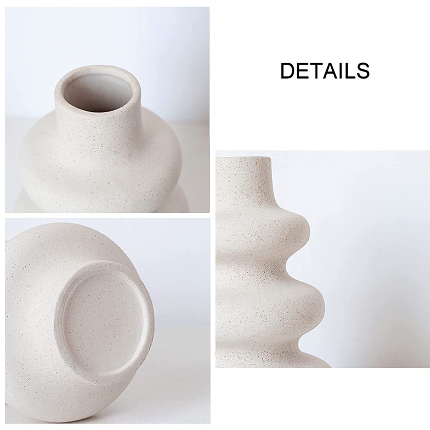 Vicbuy Dekovase Keramik Vase, Pampasgras Vasen matt (Handgefertigte Getrocknete Blumenbehälter, Blumen-Pflanzenbehälter, Kunsthandwerk Ornamente, Wohnkultur, für Haus), Büro, Geschenk für Hochzeit, Weihnachten