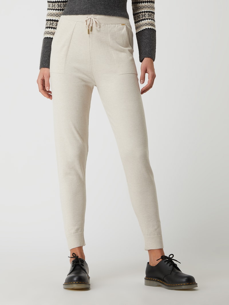 Strickhose aus Viskosemischung in beige meliert