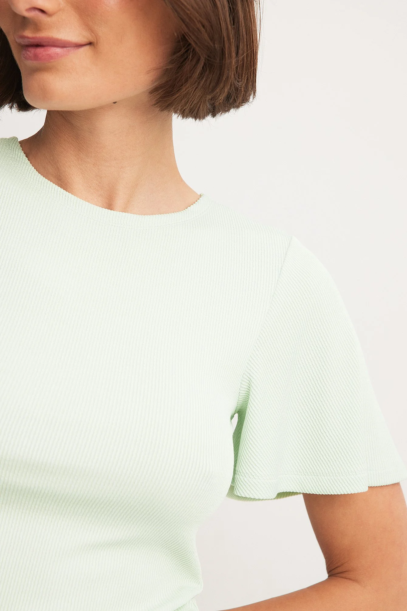 Soft Rib Butterfly Sleeve Top