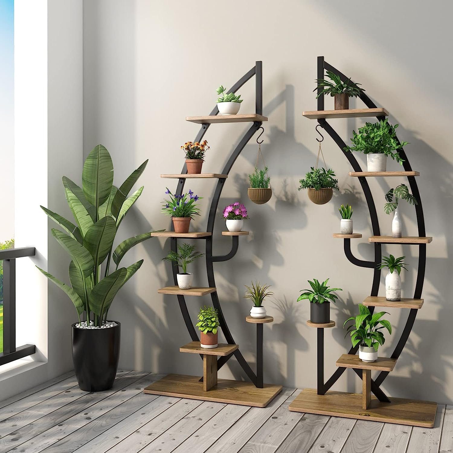 KOMFOTTEU Blumenständer Pflanzenständer (1 St), mit Haken