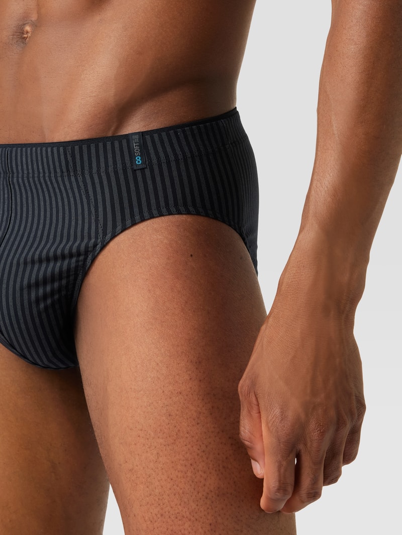 Slip mit Streifenmuster Modell 'Supermini' in schwarz