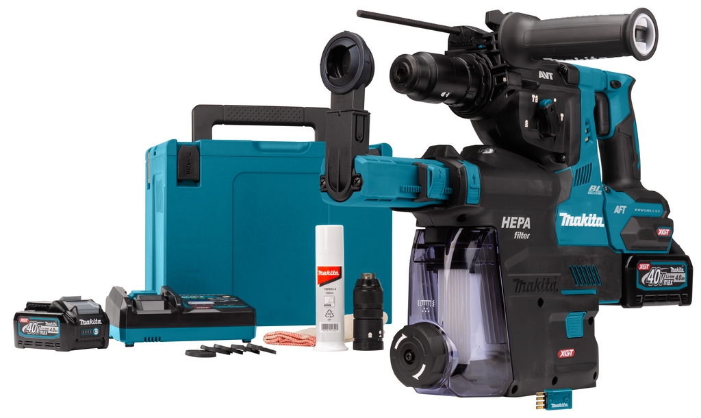 Martillo combinado Makita HR002GM204 SDS-Plus 40V Máx. 4.0Ah Li-Ion con extracción de polvo