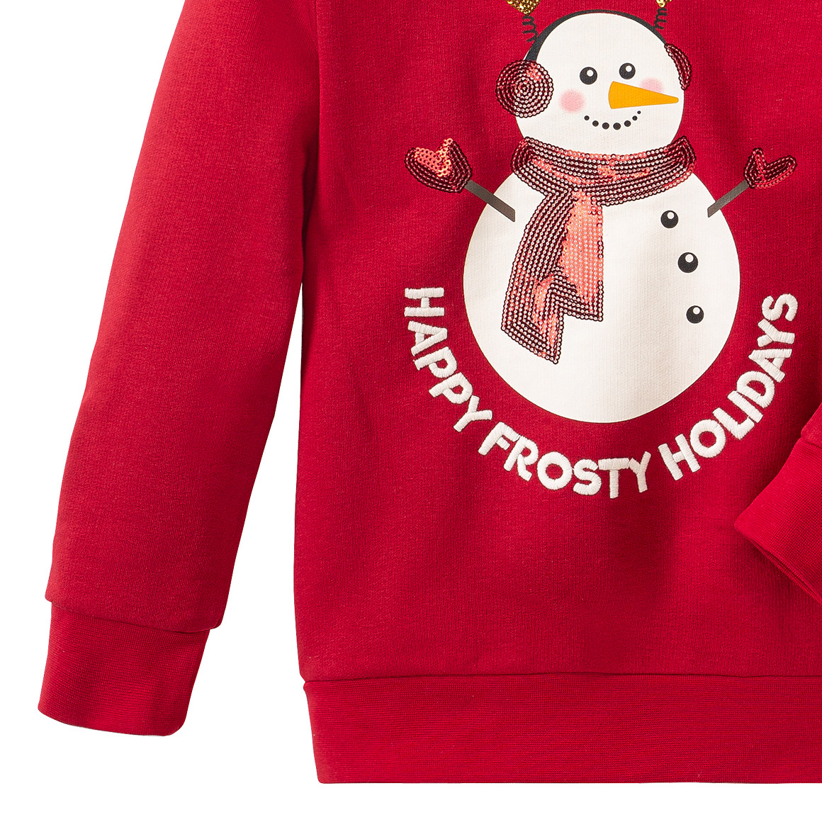 Mädchen Weihnachtssweatshirt mit Schneemann