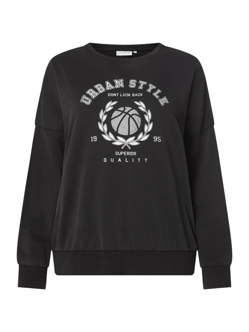 PLUS SIZE Sweatshirt aus Baumwolle Modell 'Mille' in schwarz