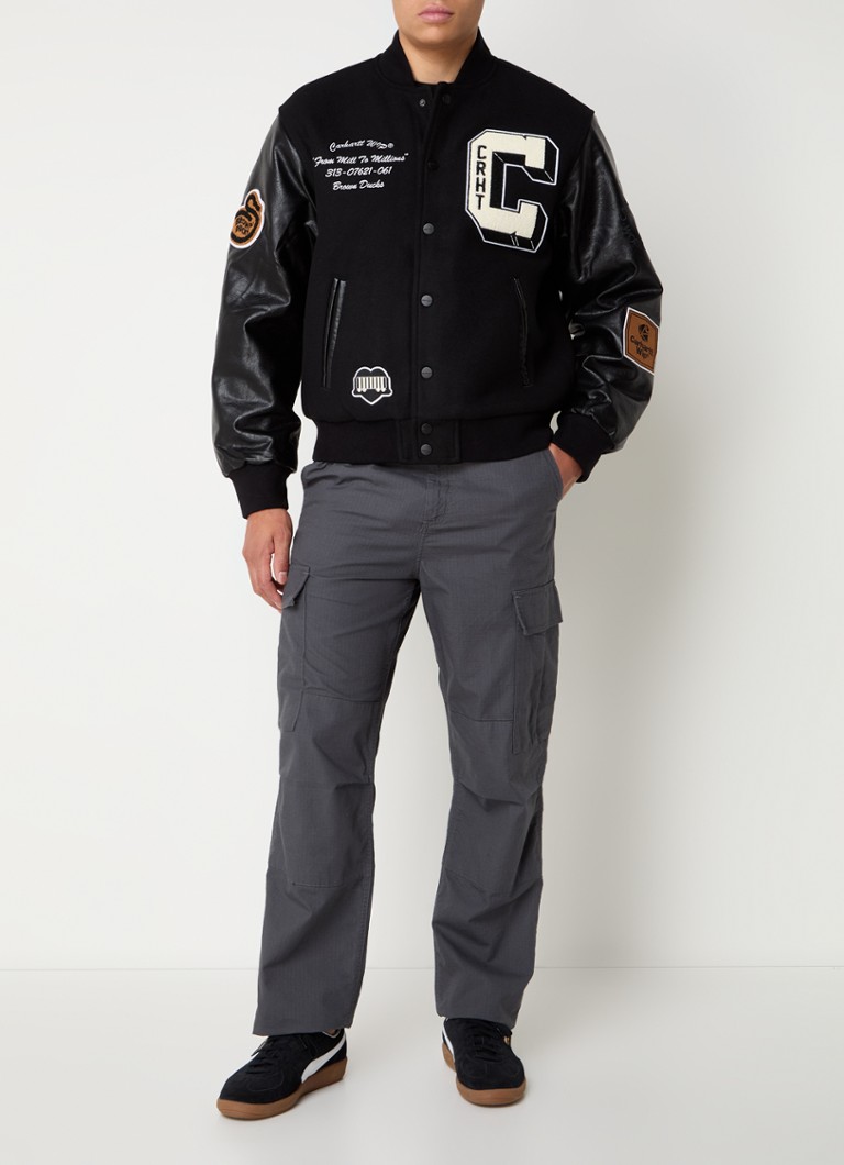 Kurtka typu bomber Carhartt WIP Ducks z mieszanki wełny i haftem.