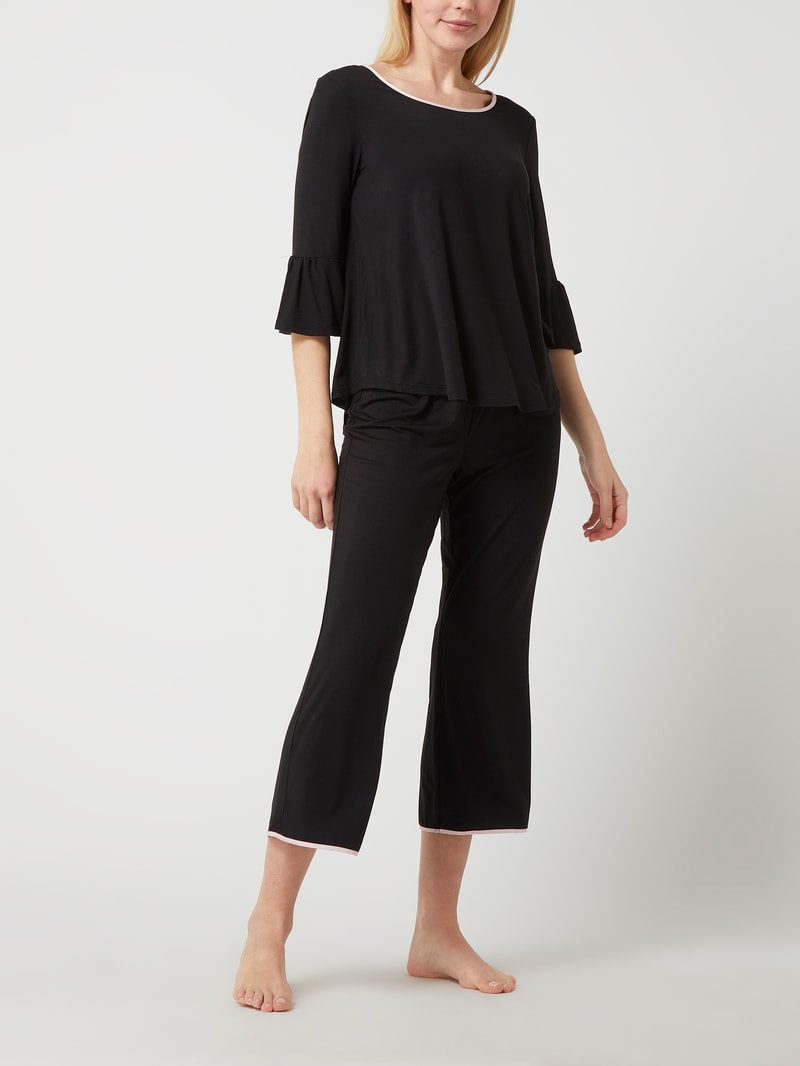 Pyjama mit Stretch-Anteil in schwarz