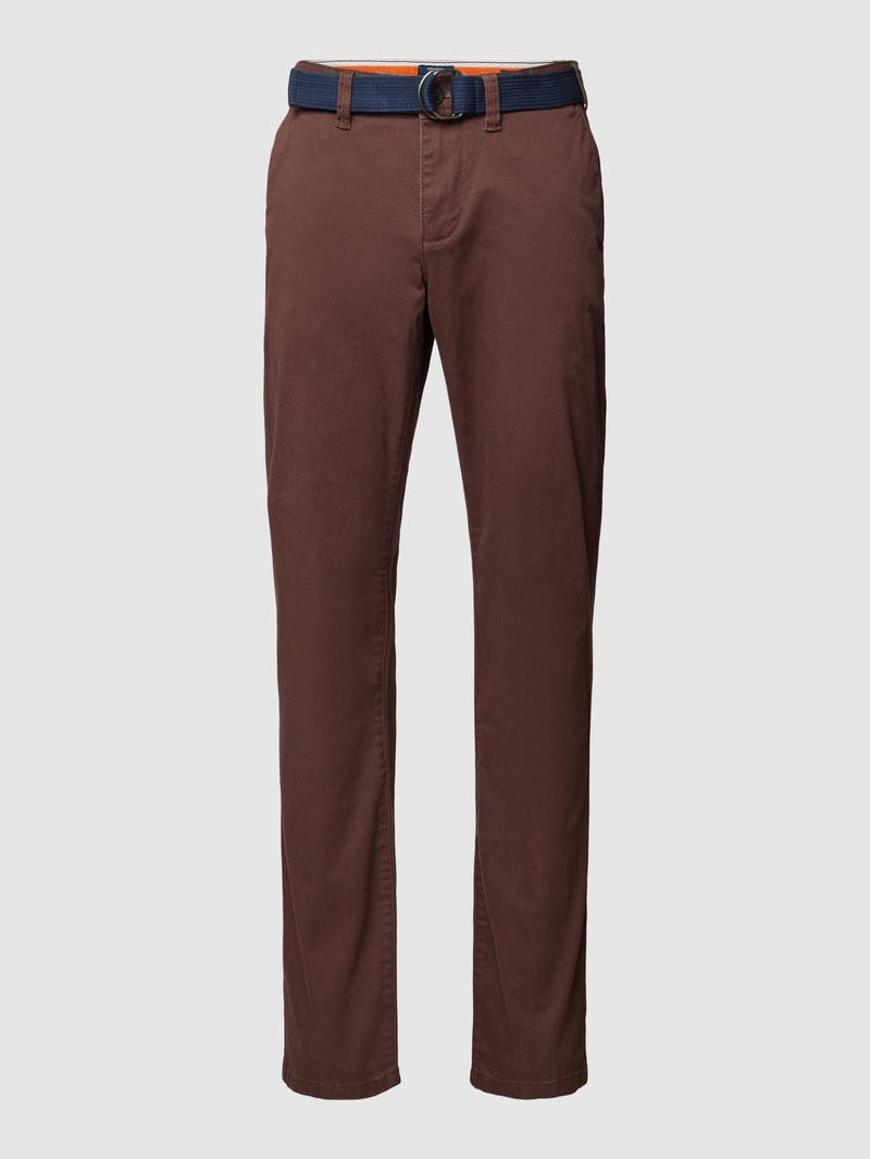 Stoffhose mit französischen Eingrifftaschen in dunkelrot
