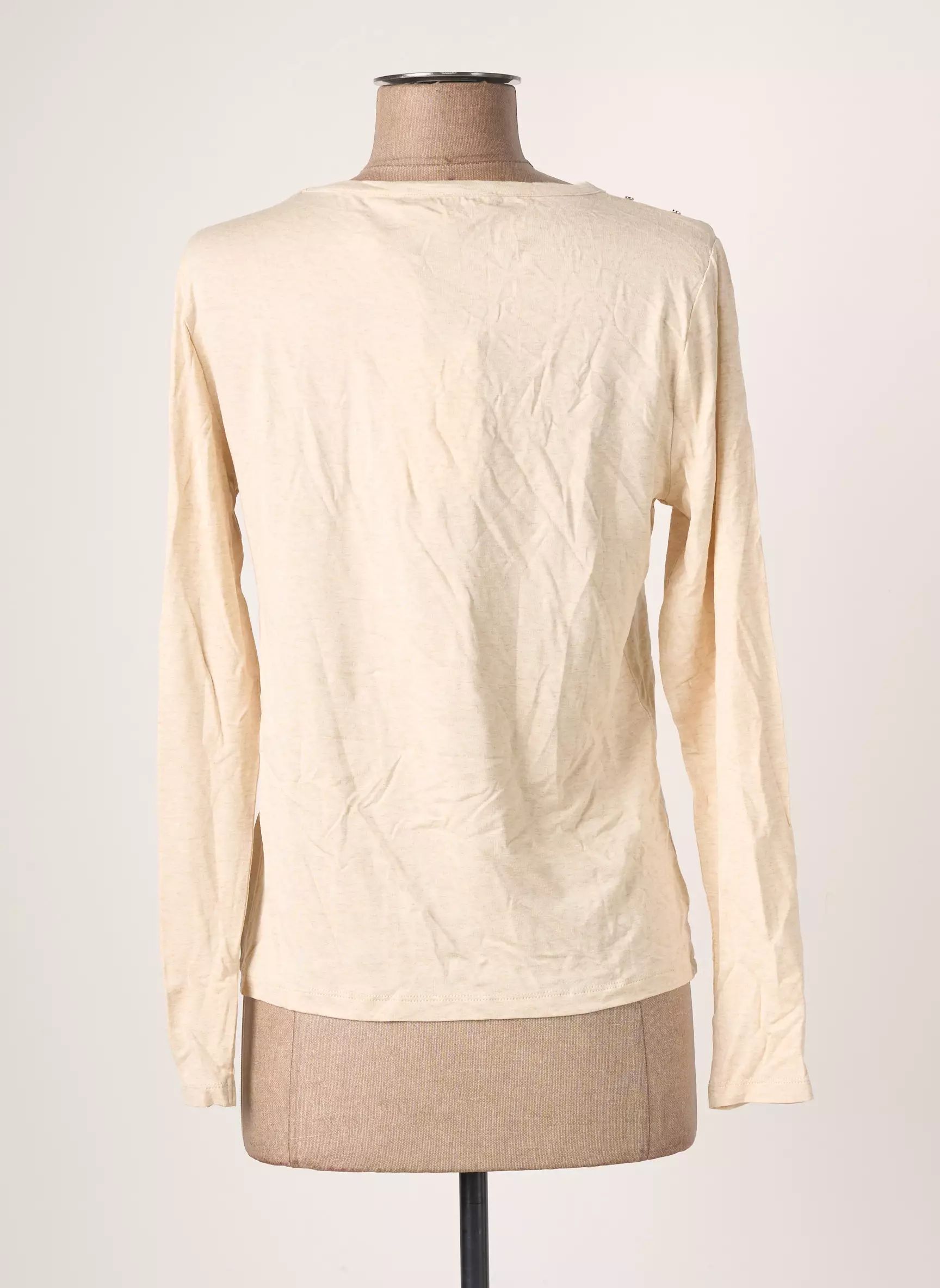 Blanc Boheme Tshirts Femme couleur beige