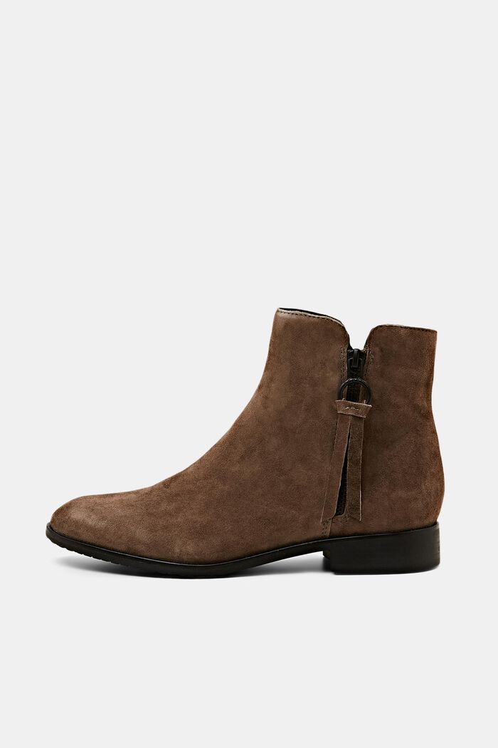Rauleder-Boots mit Reißverschluss