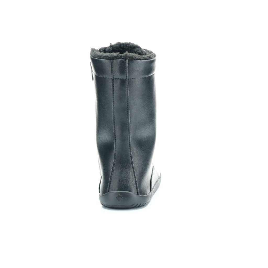 Ahinsa Jaya Schwarze Barfuß-Halbstiefel mit Reißverschluss und Futter