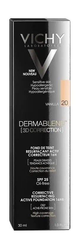 Vichy Dermablend 3D Correction foundation, der udjævner hudoverfladen 20