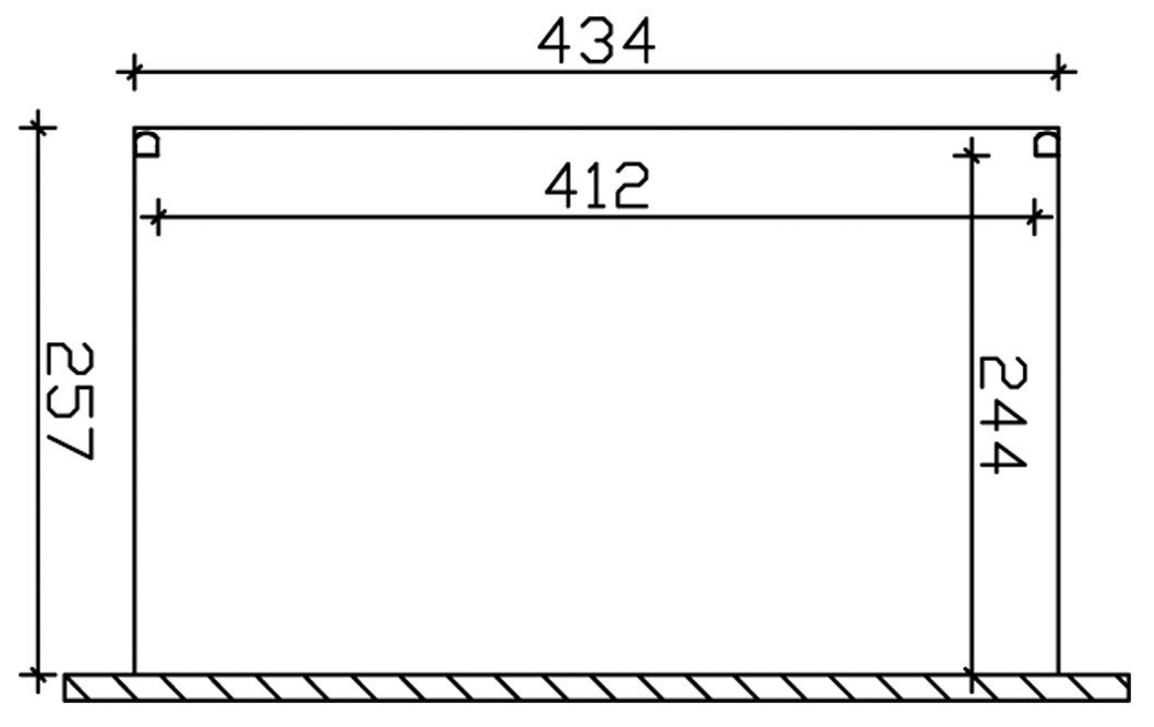 Skanholz Terrassendach Genua, BxT: 434x257 cm, Bedachung Doppelstegplatten, 434 cm Breite, verschiedene Tiefe