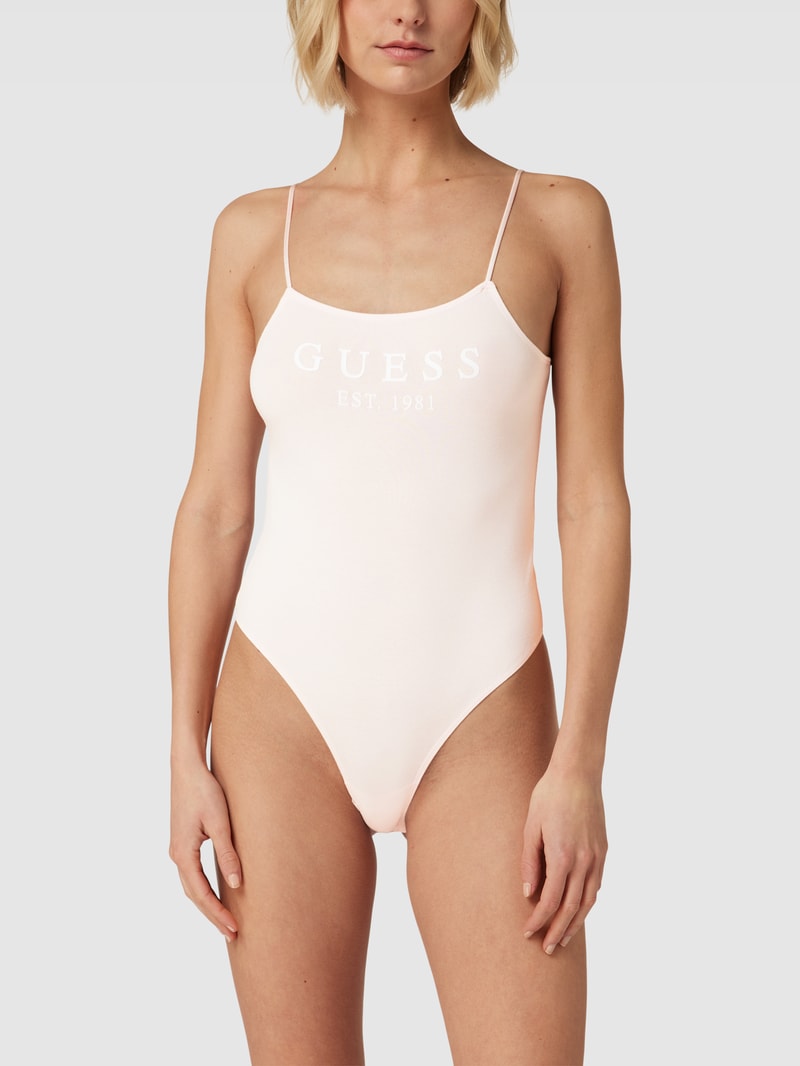 Body mit Label-Print Modell 'CARRIE' in hellrosa