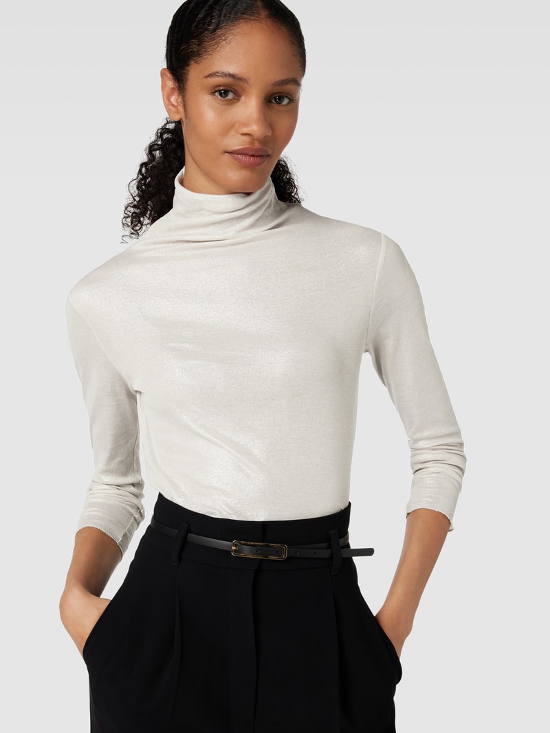 Longsleeve mit Rollkragen in stein
