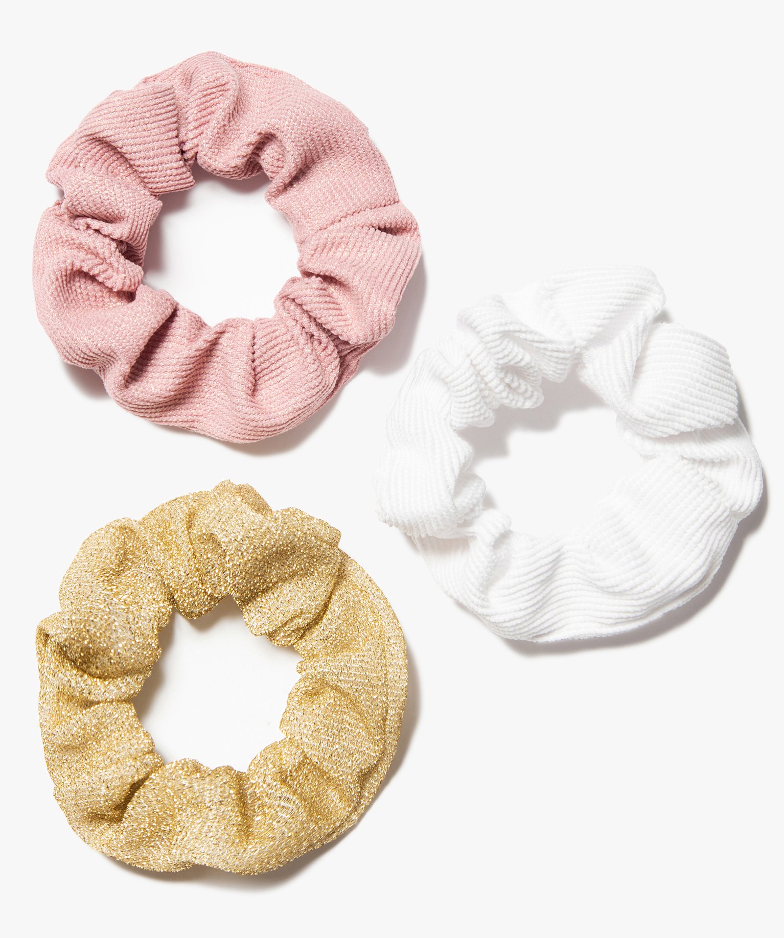 Chouchou fille en velours ctelé et à paillettes (lot de 3) multicolore | GEMO