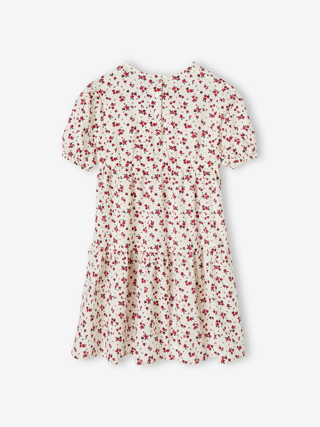 Vertbaudet Mädchen Kleid mit 3/4-Ärmeln - wollweiß