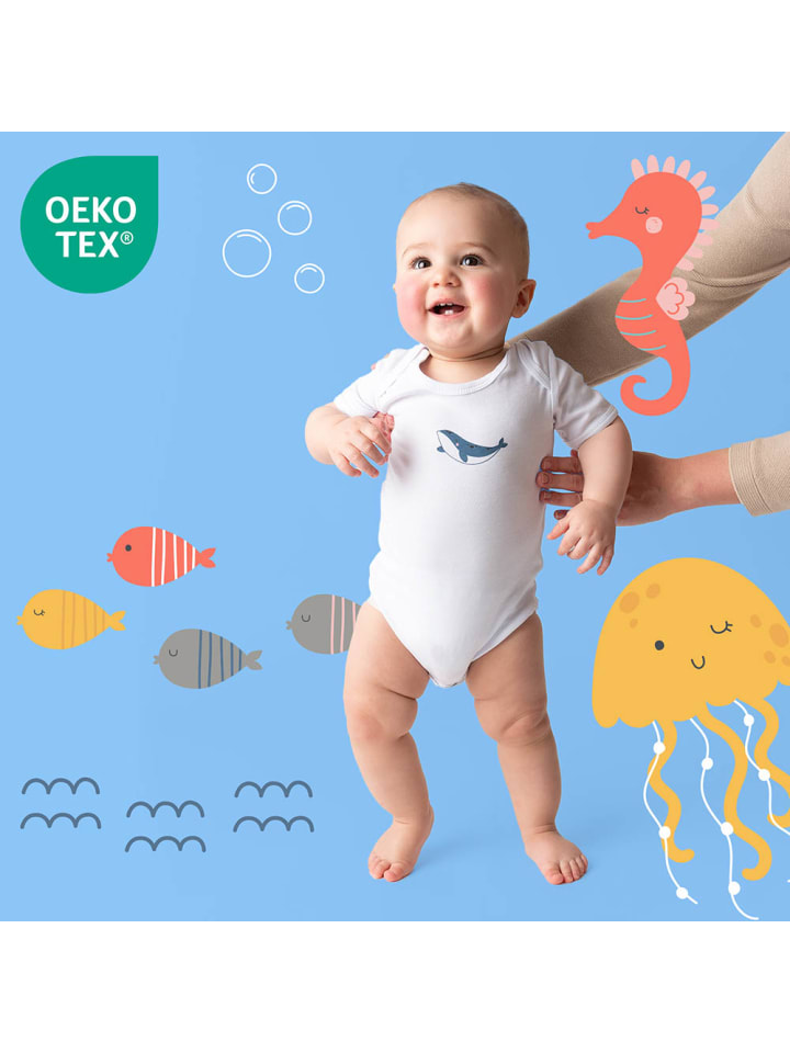 Schlummersack Bio Baby-Bodys kurzarm 5er-Pack in Hellblau günstig kaufen