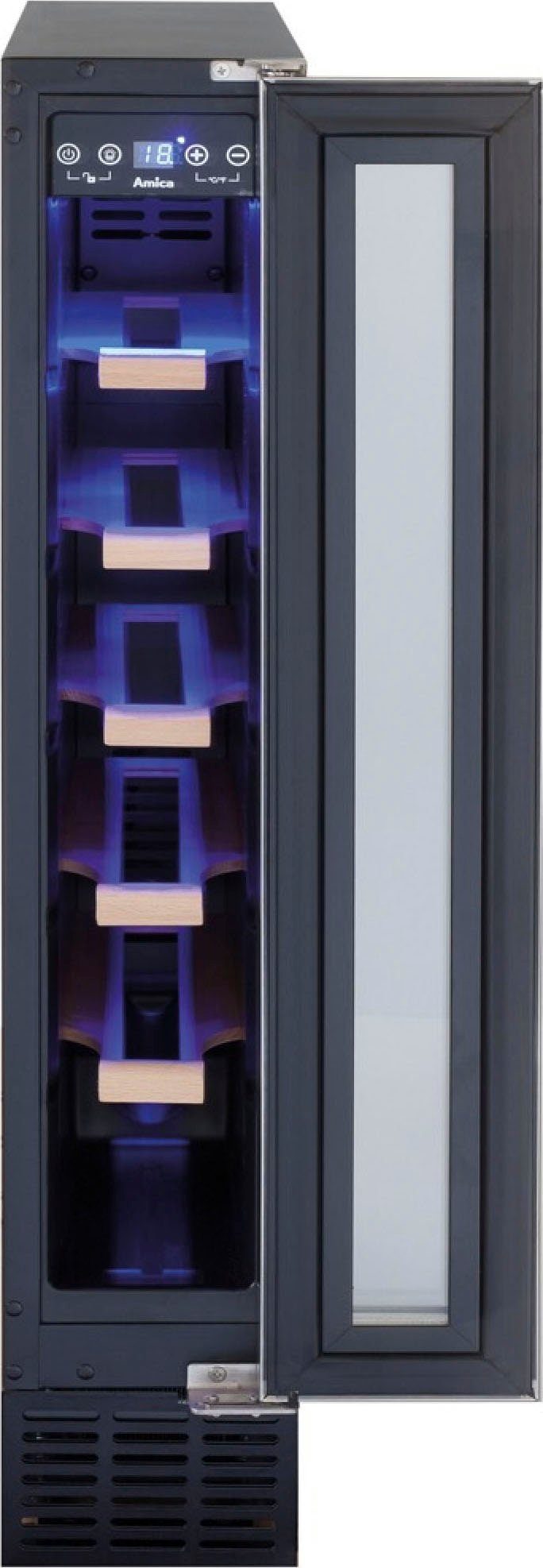 Amica Weinkühlschrank WK 341 101 E,für 6 Standardflaschen á 0,75l, Standkühlschrank