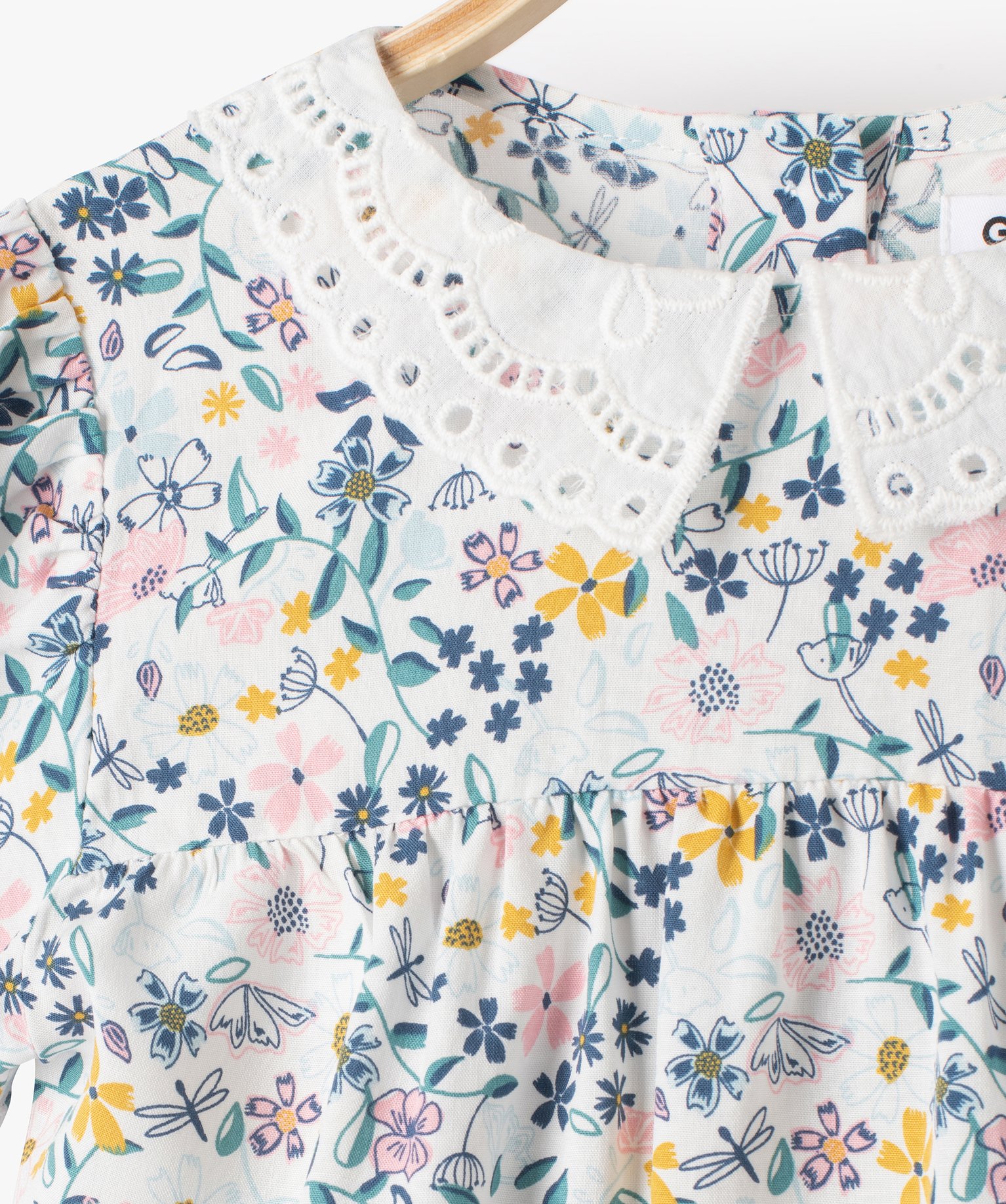 Blouse bébé fille à manches courtes et col en dentelle an... multicolore | GEMO