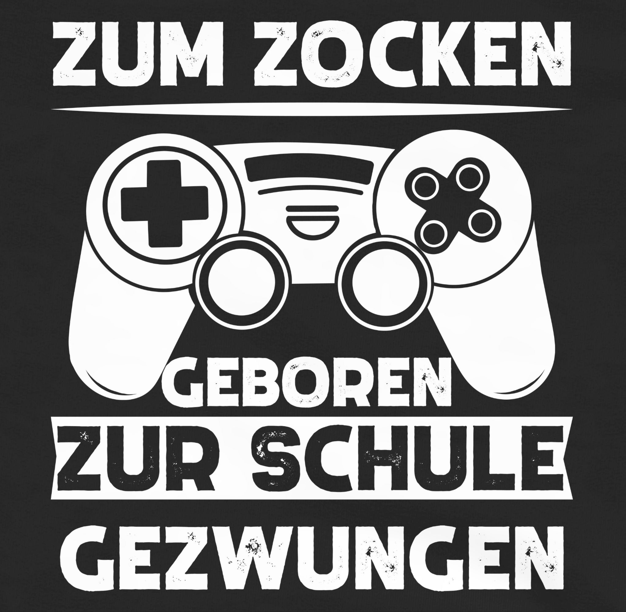 Shirtracer Hoodie Zum zocken geboren Schule gezwungen Kinderkleidung und Co