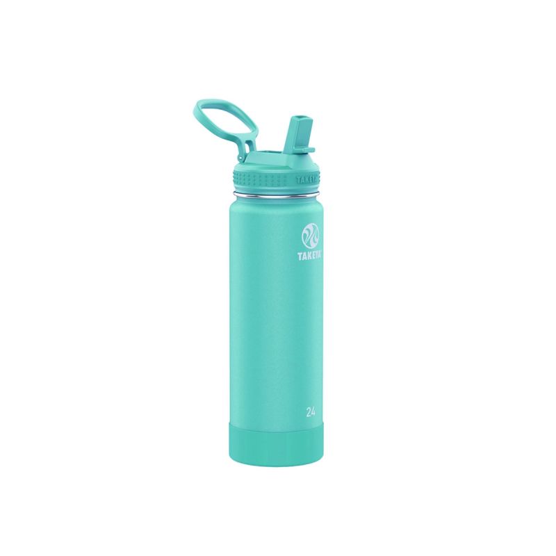 Takeya Actives Straw Insulated Bottle 24oz \/ 700ml Teal (51223)
