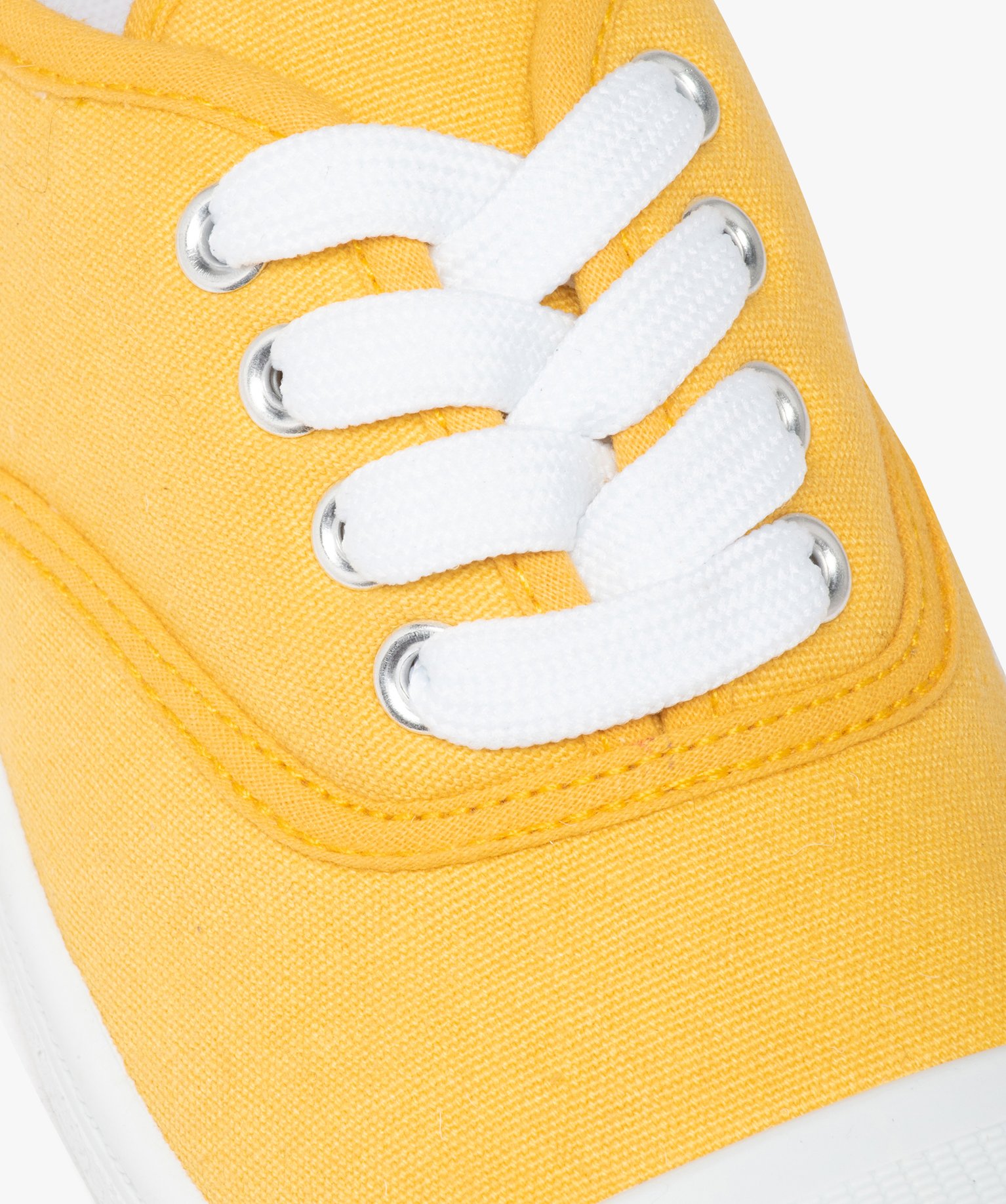 Baskets femme en toile à bout renforcé jaune | GEMO