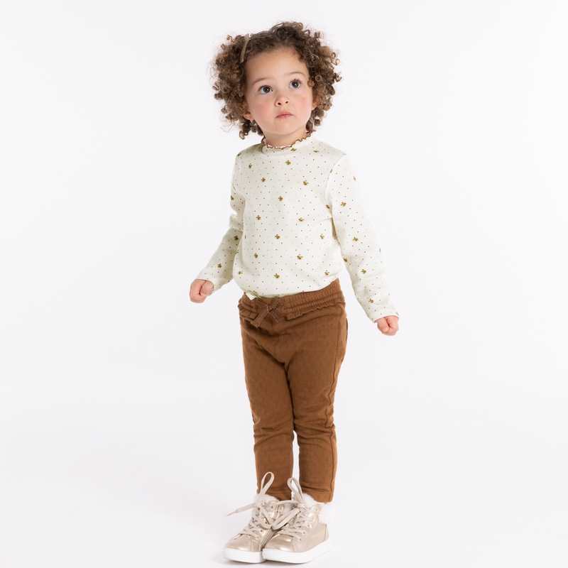 Tee-shirt maille côtelée petits chats bébé fille