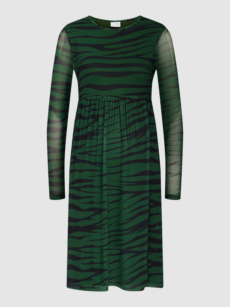 Umstands-Kleid in Knielänge mit Allover-Muster Modell 'MLHEDDA' in dunkelgrün