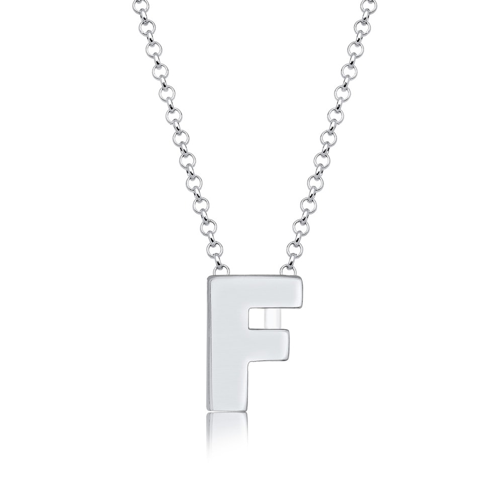Elli Elli Collier Femme Lettre F Initiales Minimal en Argent Sterling 925 Bijoux