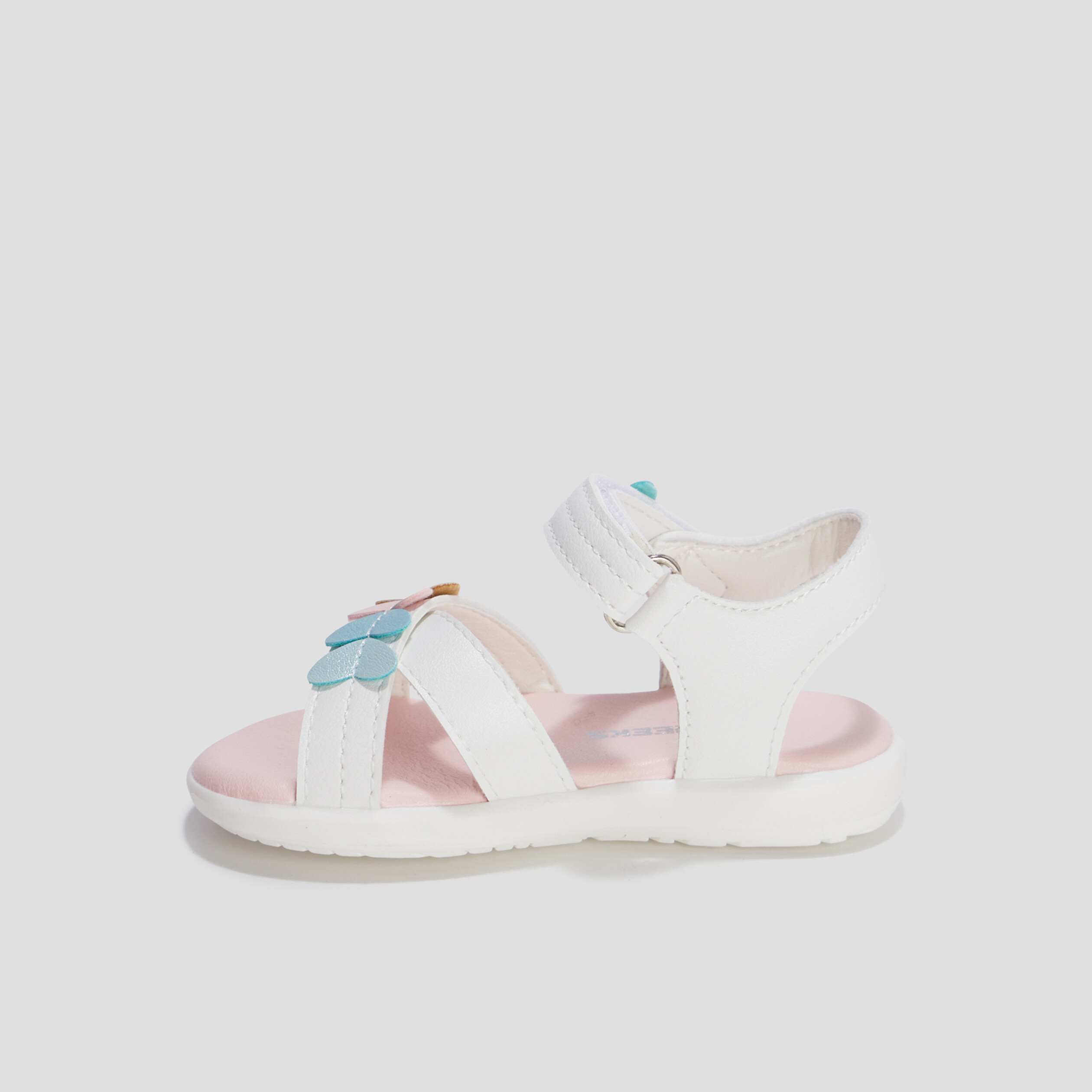 Sandales à scratchs Creeks blanc bébé fille | La Halle