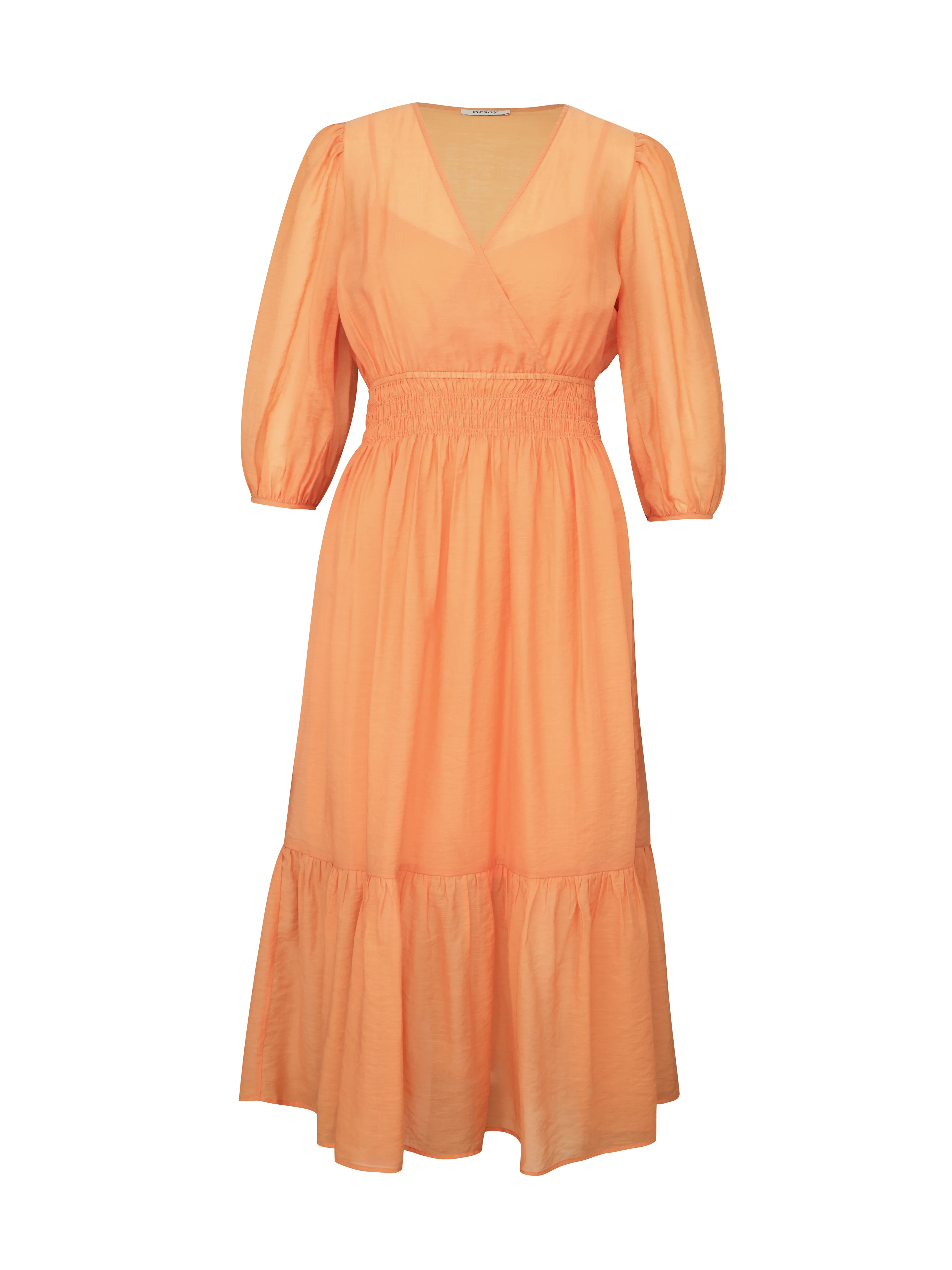 Orangefarbenes Damen Midikleid ORSAY