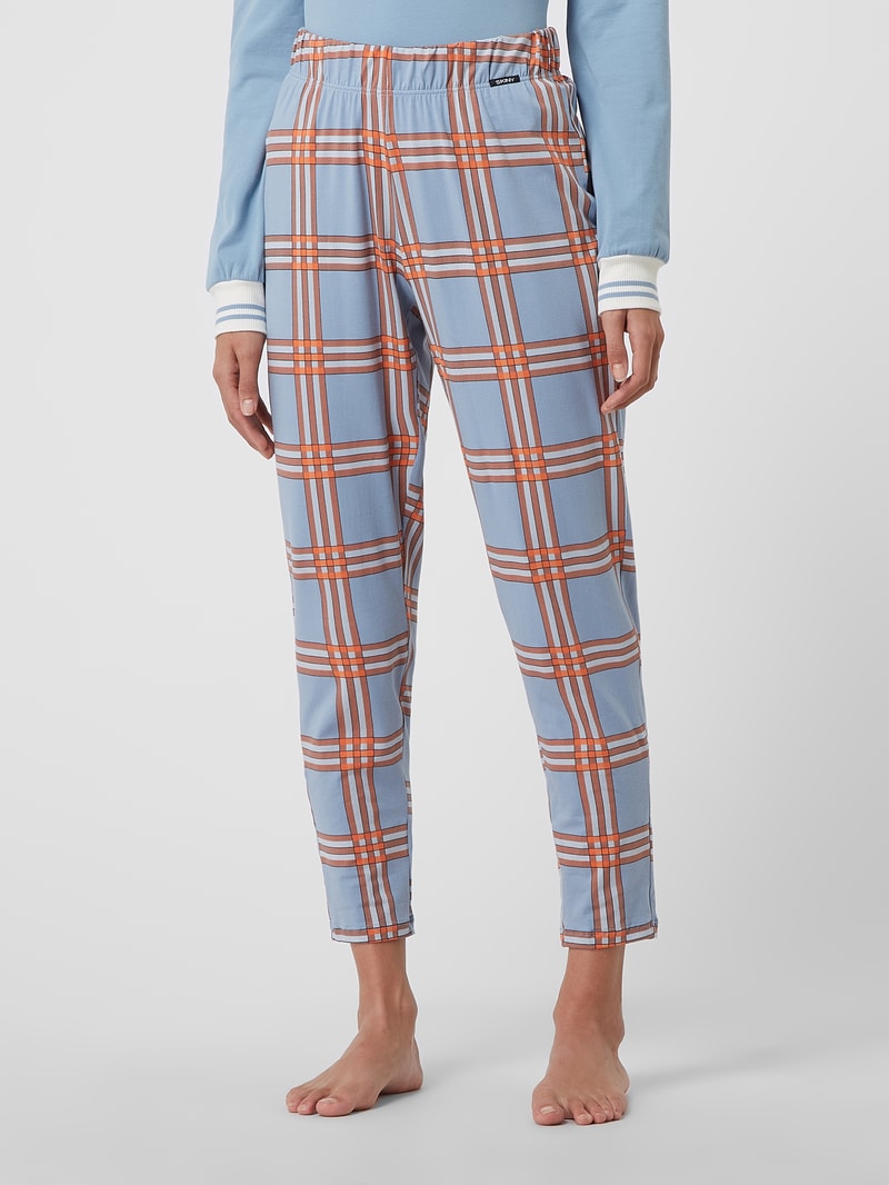 Pyjama-Hose mit Karomuster in hellblau