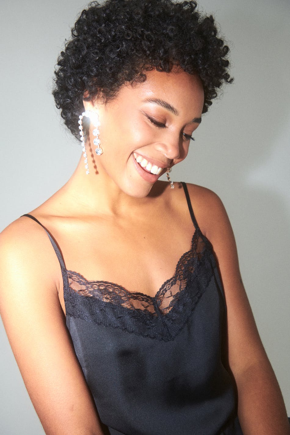 Lace satin singlet