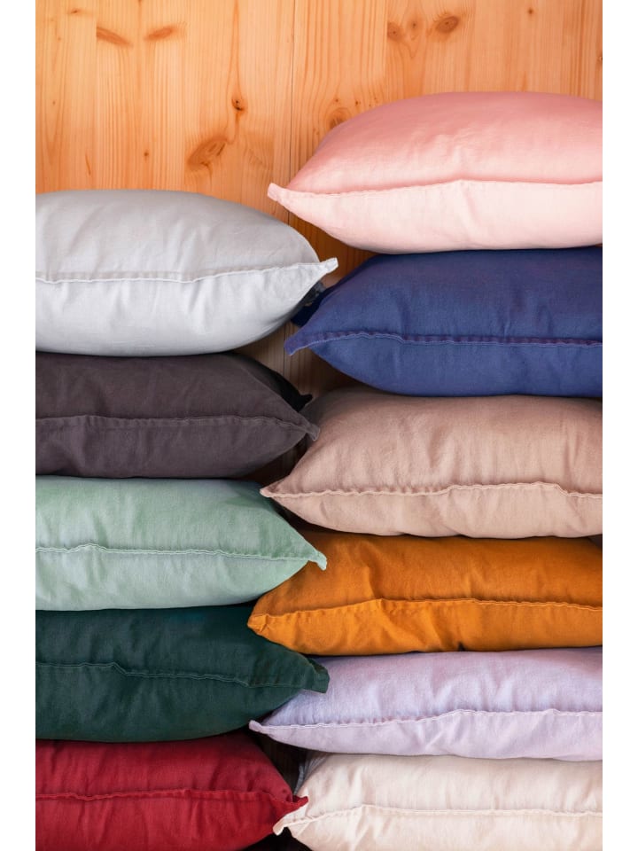 JACK 2er Set Kissenhülle 45x45cm Baumwolle Einfarbig in Hellblau günstig kaufen 45x45 cm