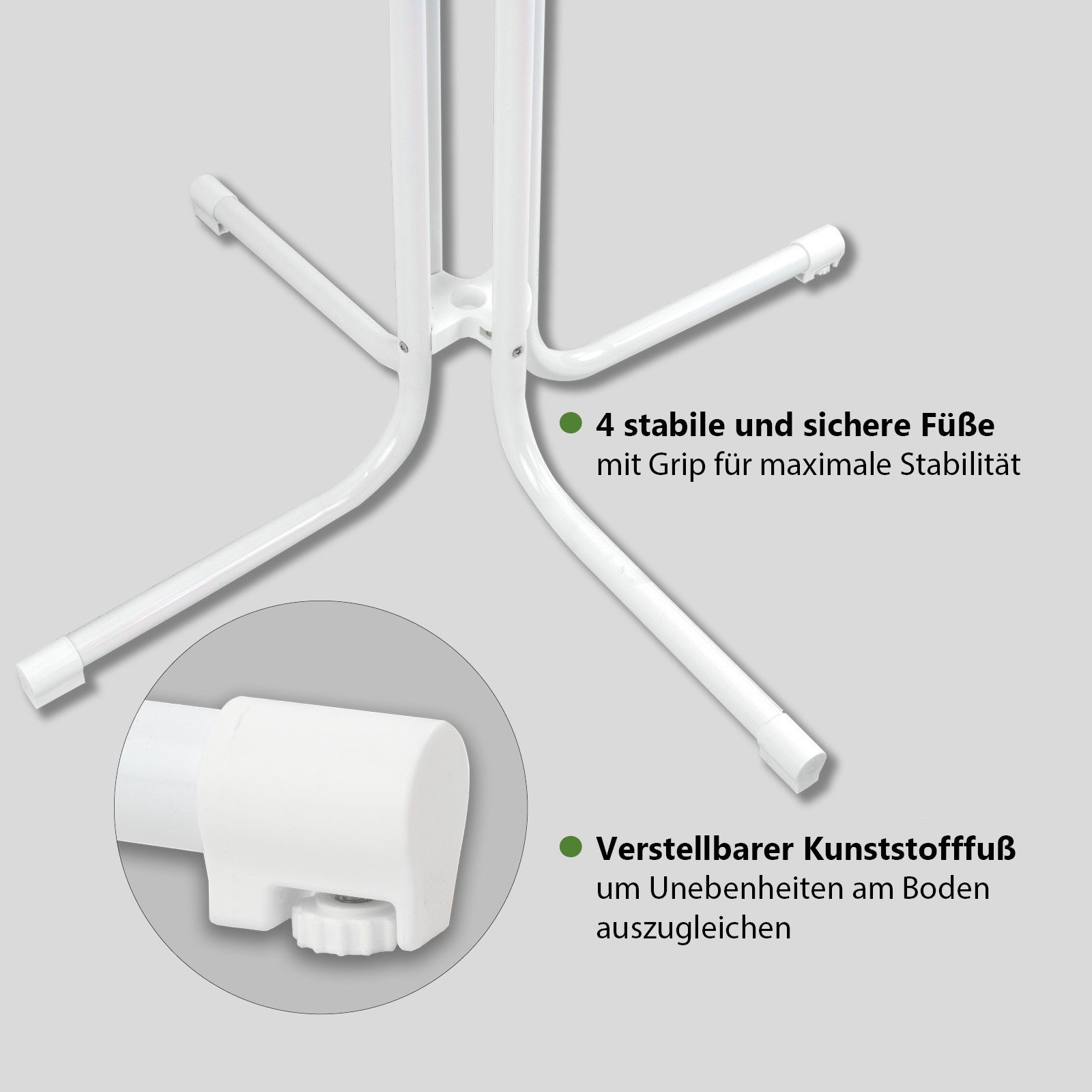 TRUTZHOLM Stehtisch Stehtisch klappbar Ø 80 cm Höhe 110 cm Stahl Gastrotisch Partytisch (1er)